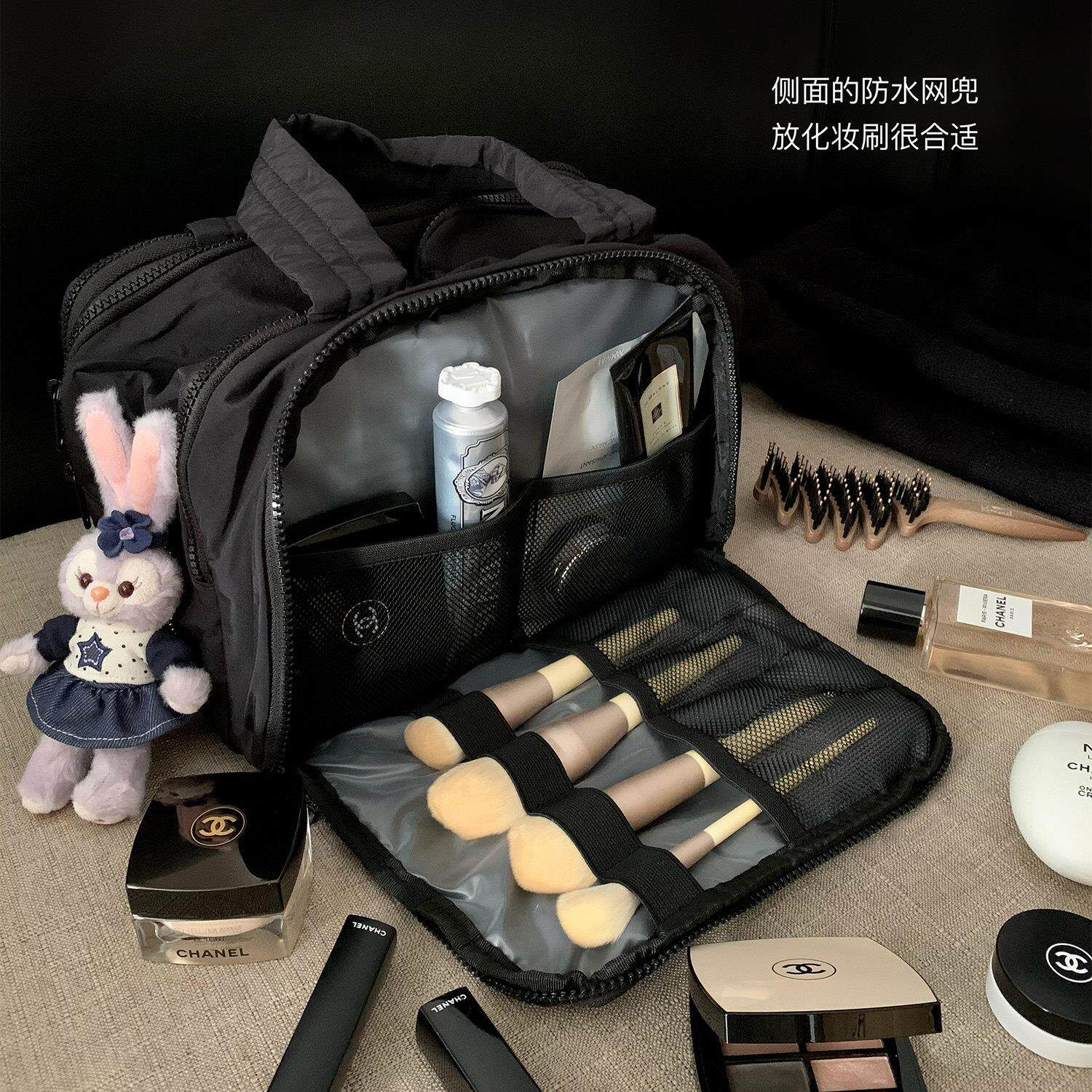 出差旅行洗漱包女士外出手提大容量护肤品分区化妆收纳包可携式防