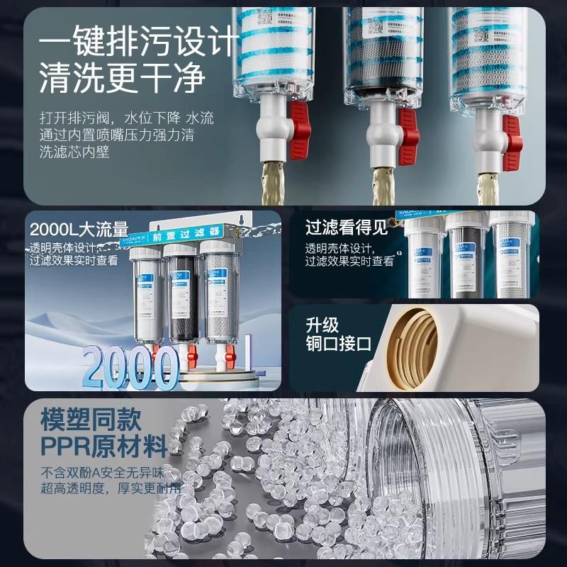 求前过器滤大流量家KQ-前置用反冲洗自置来水管卡入户井水塔净水