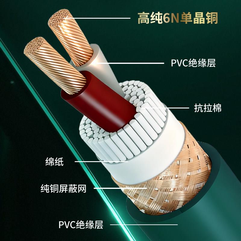 镀铜6N单晶莲花转QINCROWN卡农音频线公母RCA转LR纯铜金功X放调音