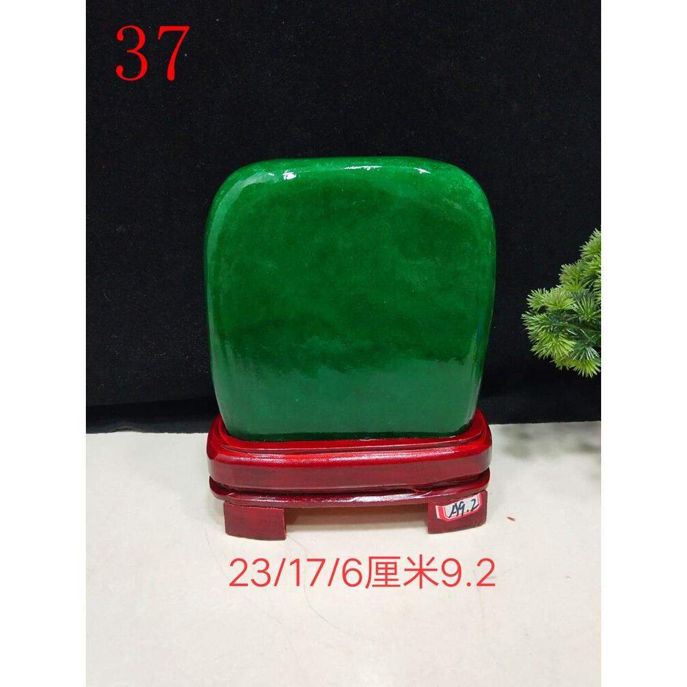 URD天然石绿碧玉绿色福墩圆润石头摆观赏奇石原风水补角玄关靠石