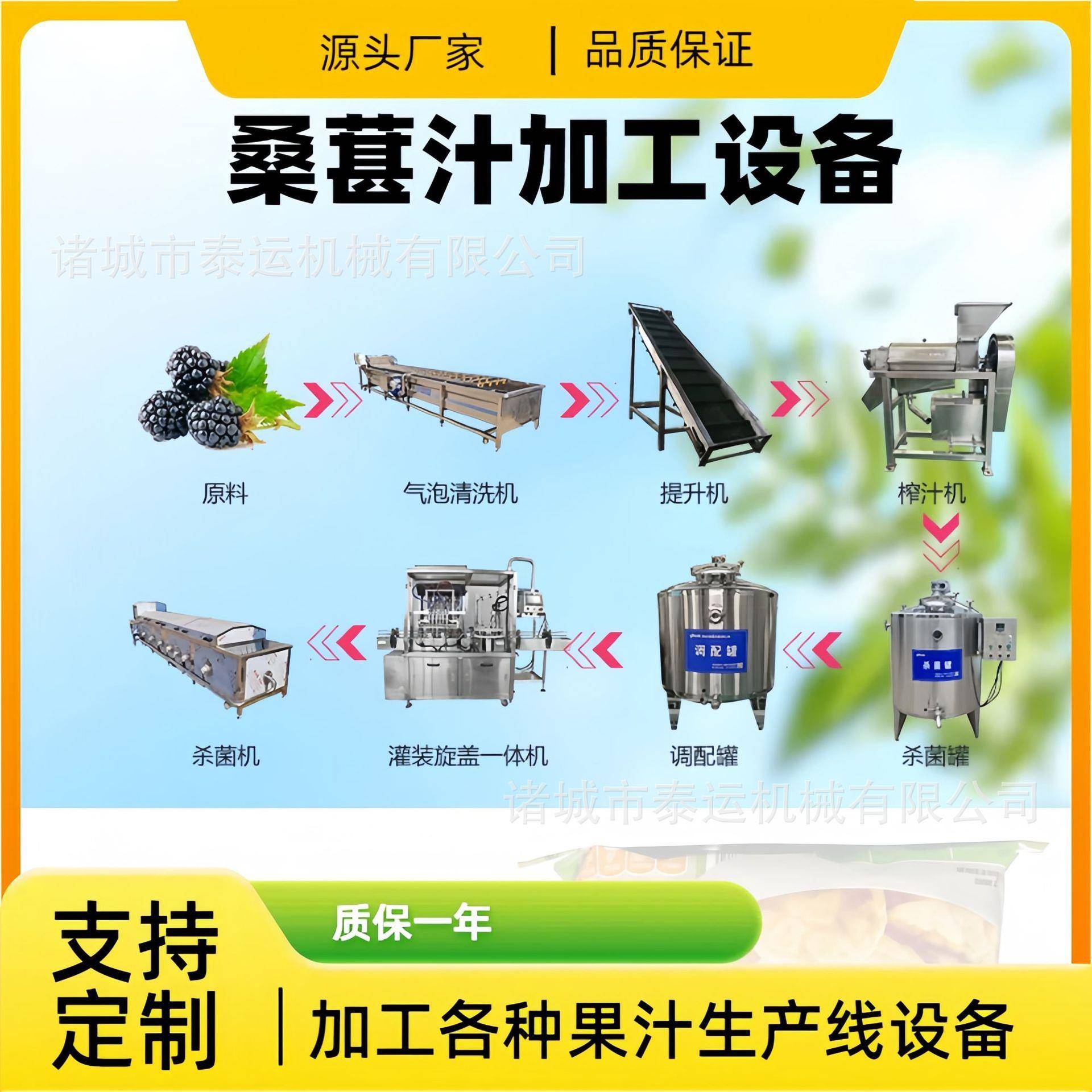 桑葚汁全套加工设备大型桑葚汁杀菌灌装机械设备荔枝葡萄生产线
