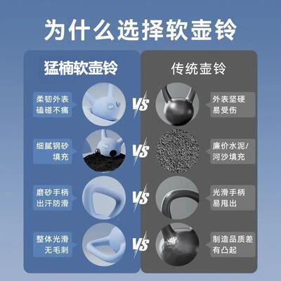 壶铃男士健身1家用20kg女提哑铃软0/8kg瘦玲肚子胡运动ATX壶锻炼