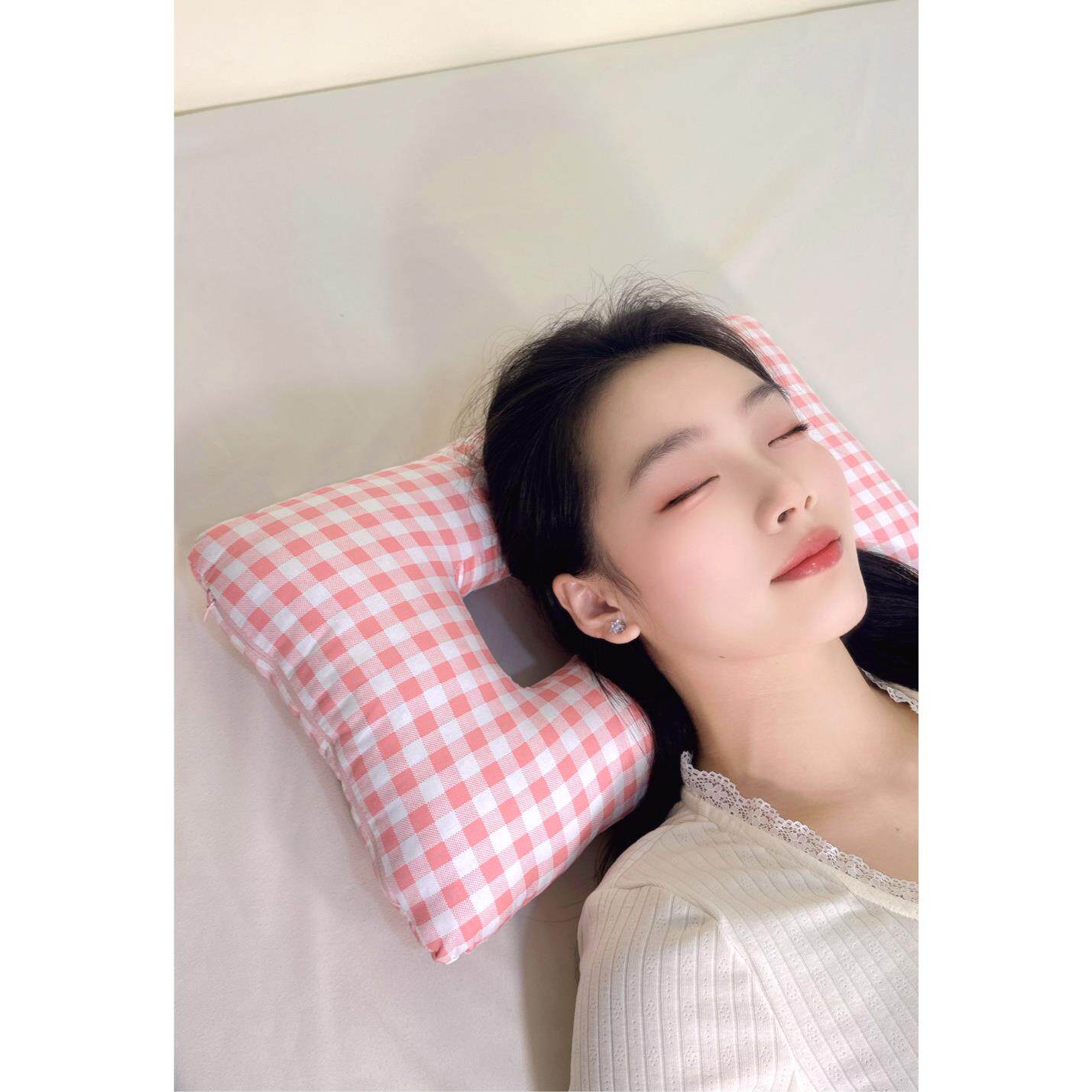 护颈枕头耳侧睡不压角耳JHF朵术打手眼隔音耳罩大耳孔眼纹卧床老