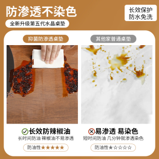 pvc椭圆形餐桌垫防水防油免洗家用透明软玻璃桌布茶几台布 新中式