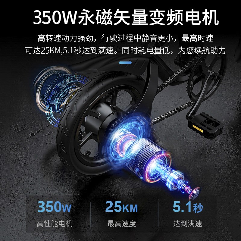 电动自行车带置物篮购物买菜用可折叠小型成人迷你便携锂电助力车