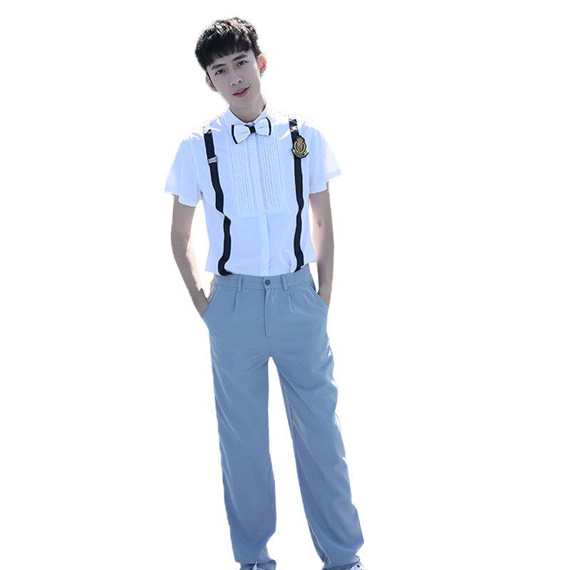 【加十分】学生毕业校服夏季新款背带裙装日韩学院风制服毕业班服