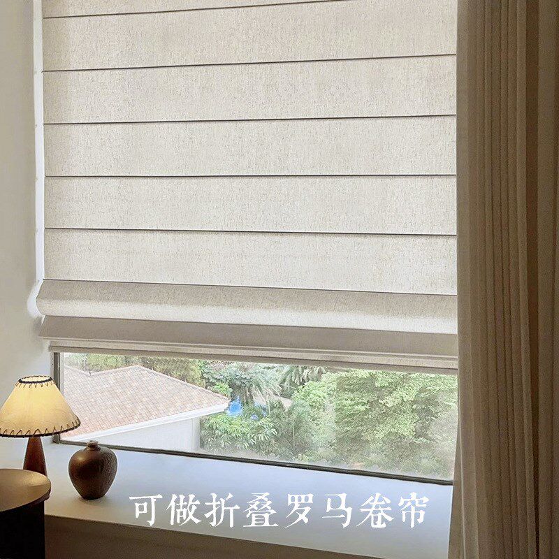 饭店窗帘纱新中式亚麻窗帘卷帘侘寂隔断遮阳帘包厢火锅店