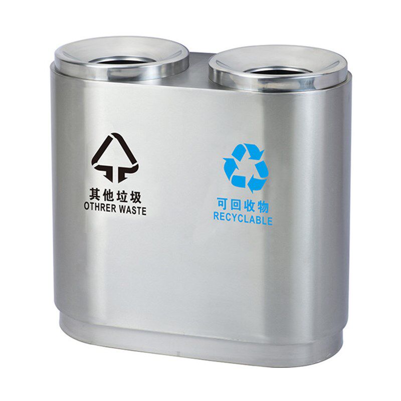 可定制分类LOGO不锈钢禁烟商场垃圾桶加厚大容量大号垃圾桶开口式