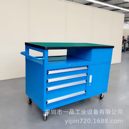 组合重型工具车抽屉式工具车车间4层抽屉式工具车带侧柜生产厂家
