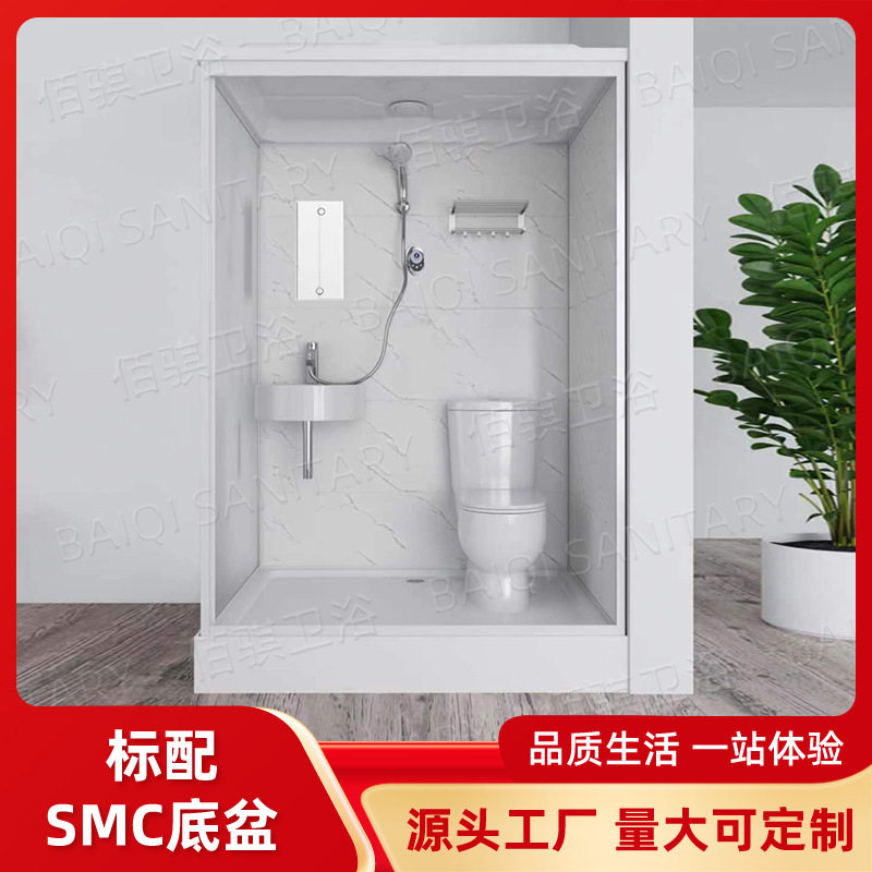卫生间整体淋浴房家用沐浴一体式洗澡房集成玻璃干湿分离