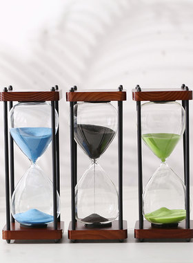 四方金属沙漏30/40/60分钟计时器简约金属沙漏摆件教师节礼品