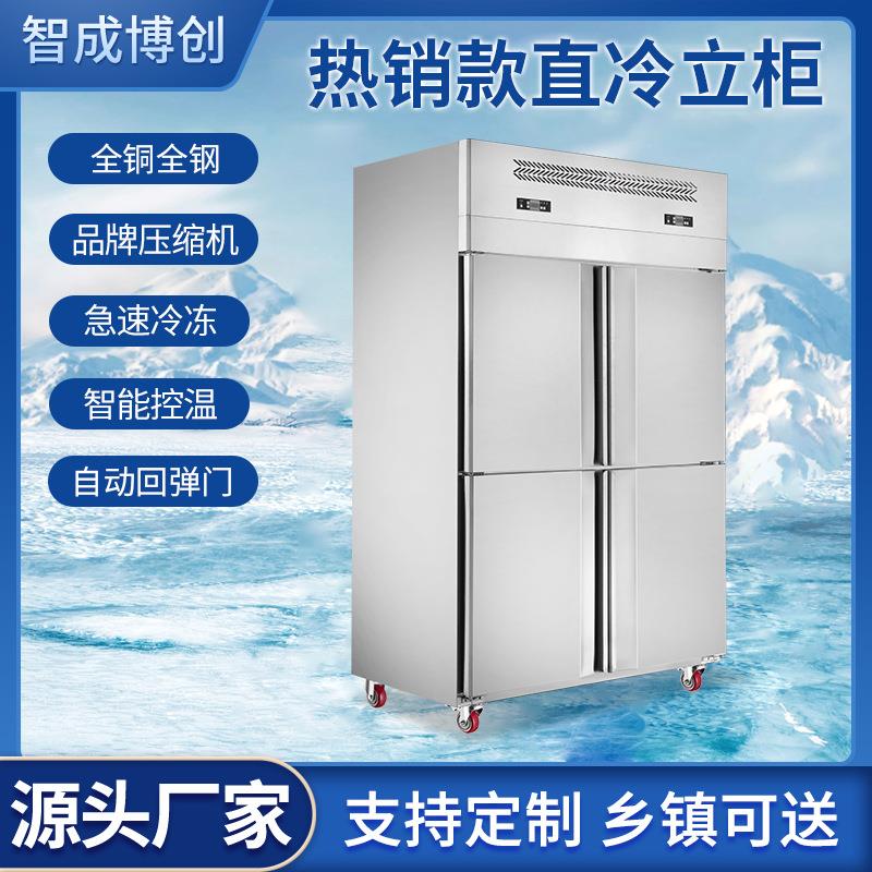商用冷冻柜直冷单双门冷柜厨房保鲜立式冷冻速冻柜冰箱直冷立柜