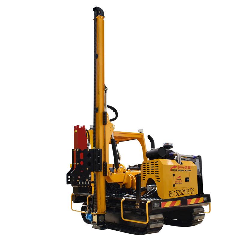 光伏打桩机太阳能发电工程山地光伏引孔机履带式螺旋引孔打桩机