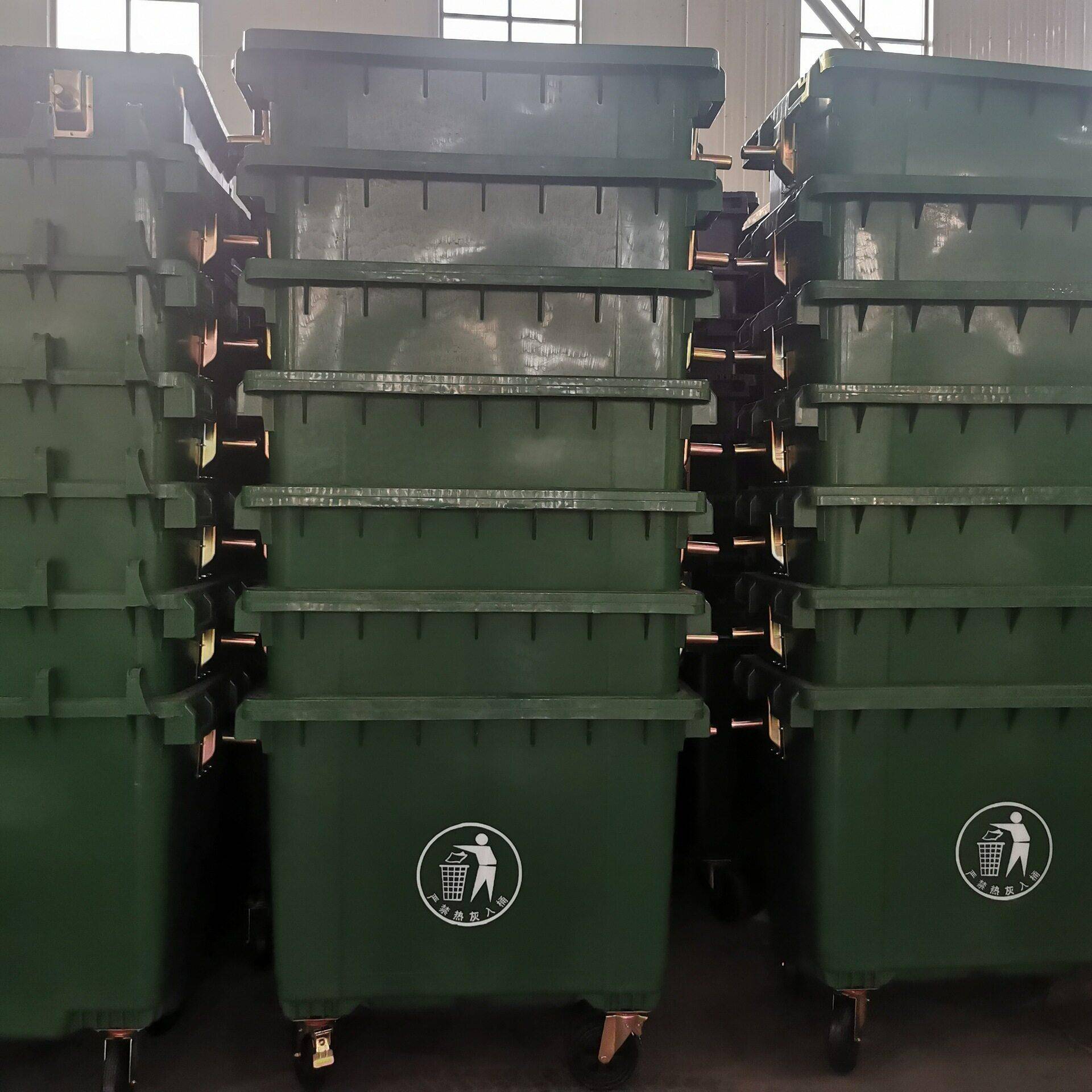 660L垃圾桶塑料户外物业环卫保洁大型垃圾桶带盖轮子垃圾车