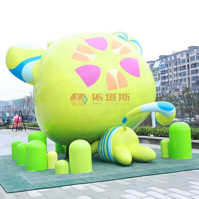 依塔斯步行广场玻璃钢雕塑商场卡通猫动物摆件景观园林装饰户外