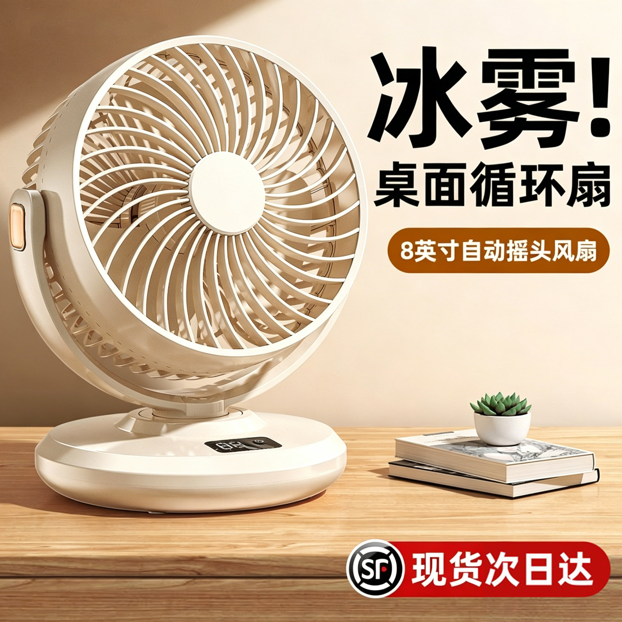 2026年新款桌面小风扇超强力风扇办公室桌上学生制大风力冷空调迷你摇头静音便携式小型宿舍usb工位电风扇