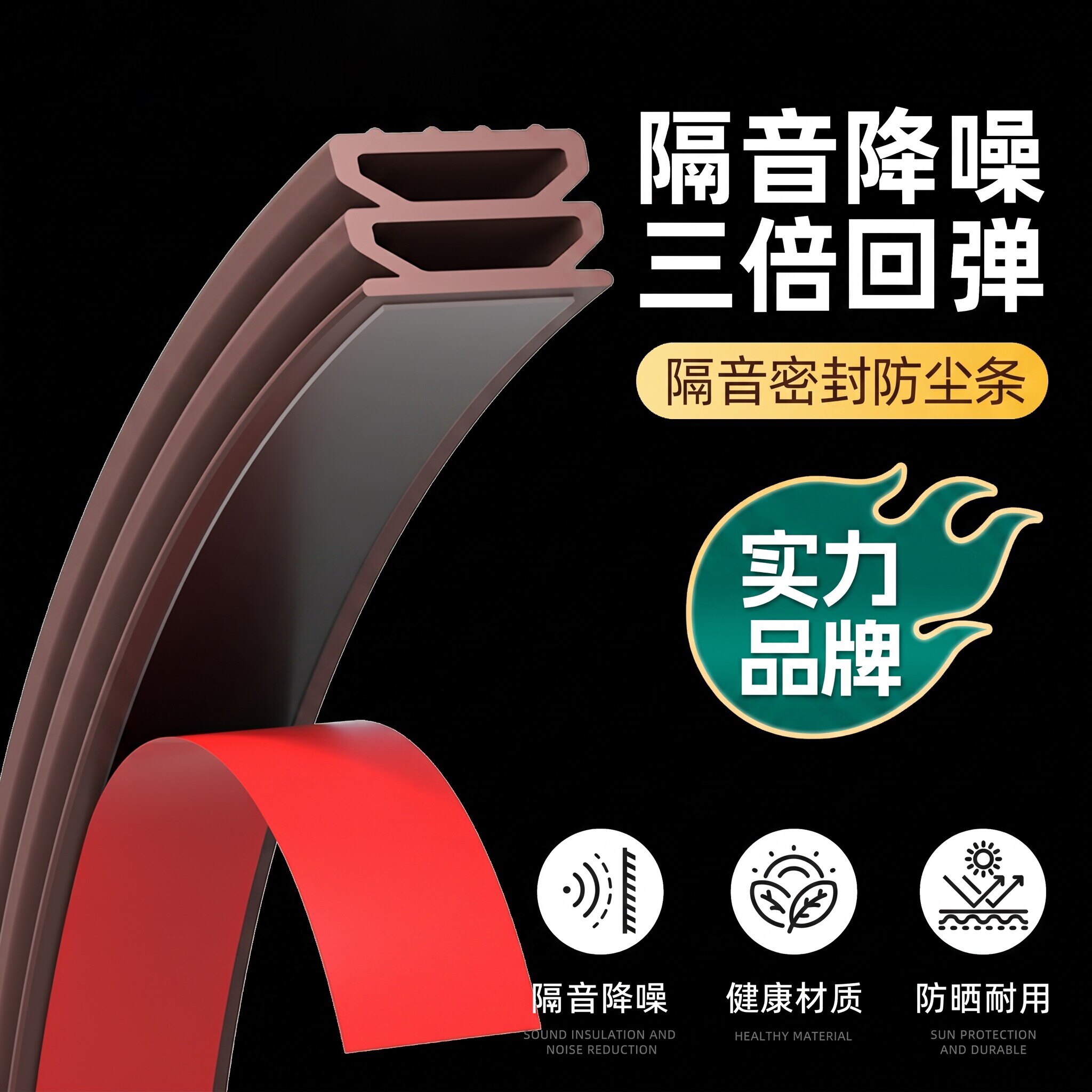 防盗门入户门缝密封条隔音超静音卧室房门框防撞硅胶条窗户防风条图片