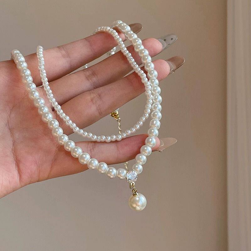 轻奢气质叠戴珍珠项链女2026新款爆款时尚设计锁骨链精致个性颈链