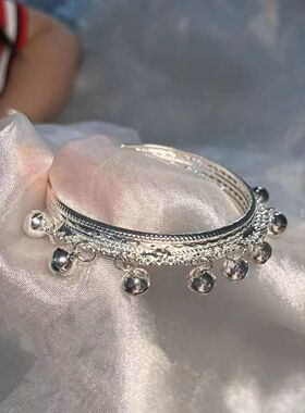 古风苗铃银手镯汉服百搭