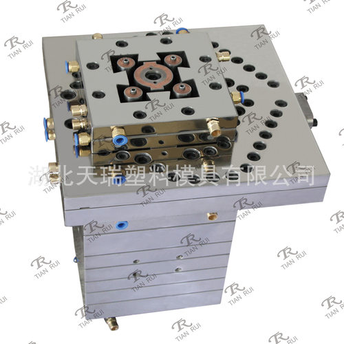 黄石挤出模具户外装饰立柱扶手WPC模具PE木塑生产线挤出