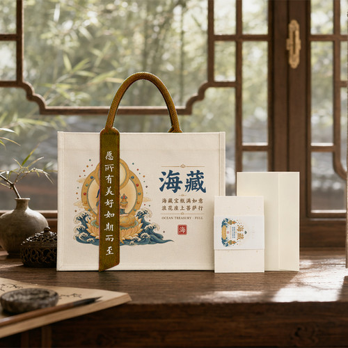 fbd8新中式风古风禅意简约高级感商务风通用帆布袋定制logo文字
