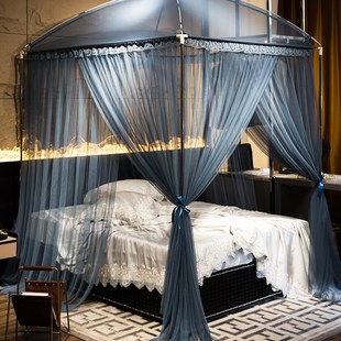 宫廷落地式 新款 蚊帐家用卧室高级拱形顶公主风床幔三开门18m双人