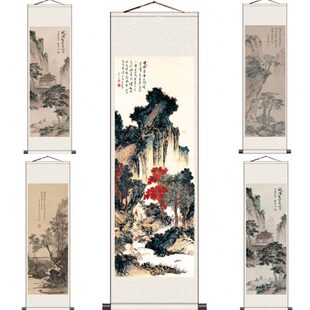 傅儒水墨山水画沙发背景墙壁中国风国画走廊新中式客厅挂画风景