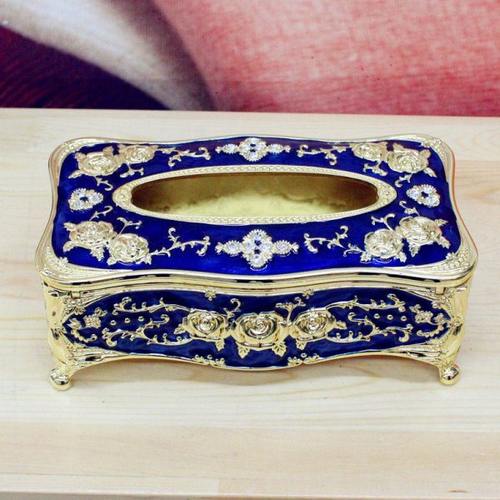 印度传统手工艺品印度铜餐具欧式风格鎏金纸抽盒礼品YT417