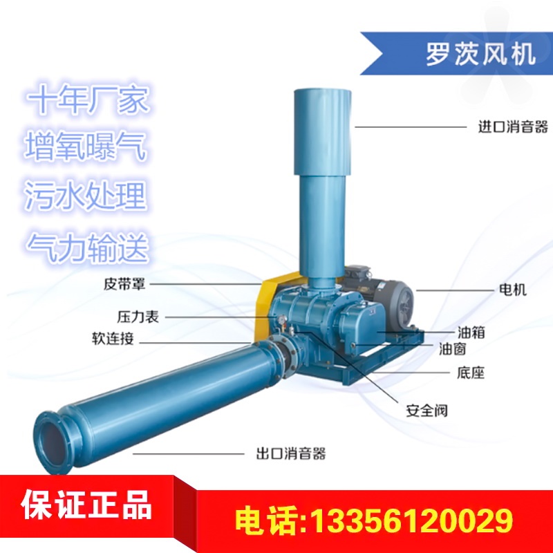 鱼塘增氧三叶罗茨鼓风机SSR-50-SSR-300污水处理气力输送防爆沼气