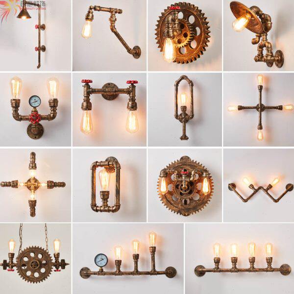 酒吧咖啡厅餐厅复古怀旧工业风创意个性过道楼梯墙壁装饰水管壁灯