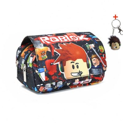 ROBLOX笔袋文具盒游戏周边双层大容量铅笔盒翻盖带拉链印花文具袋