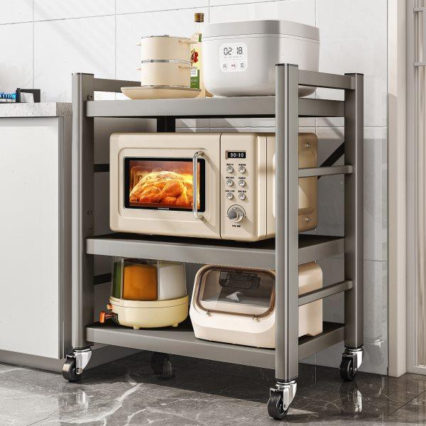 帅仕厨房微波炉置物架多功能多层家用落地烤箱电饭煲带轮收纳架子,厨房/烹饪用具,微波炉置物架,淘宝优惠券,粉丝福利购,淘宝优惠卷