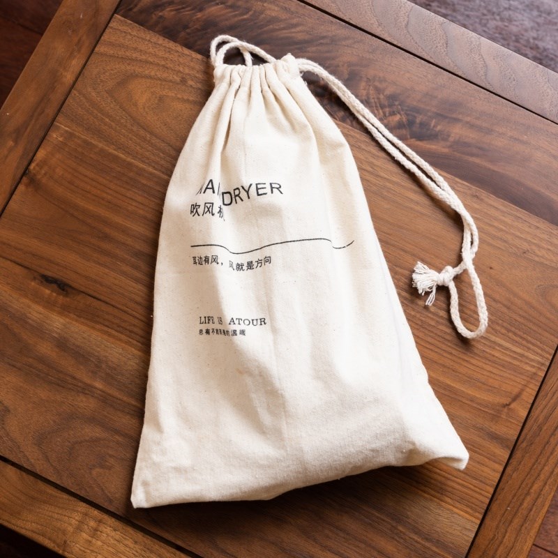 电吹风机收纳袋星级酒店宾馆民宿用帆布棉麻布绣花工艺.防尘洗衣