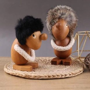 北欧木质维京人木偶摆件洞洞板装饰房间家居桌面车载送友礼物