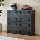 中古风卡门电视柜组合落地实木储物斗柜小户型客厅收纳复古地柜