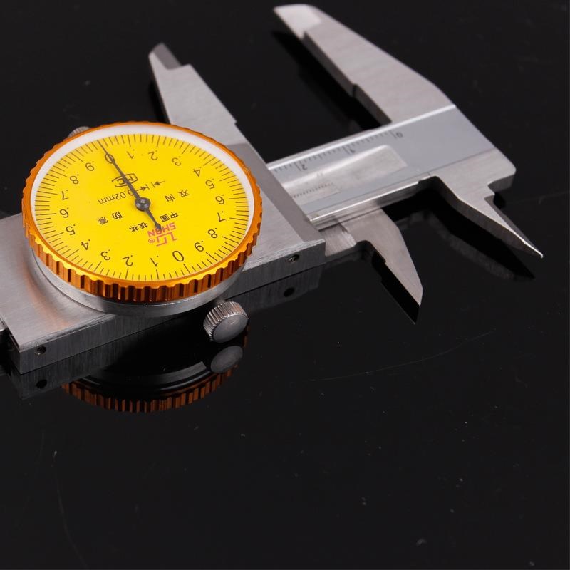 桂林双防带表卡尺不q锈钢带表游标深度卡尺四用测量工具