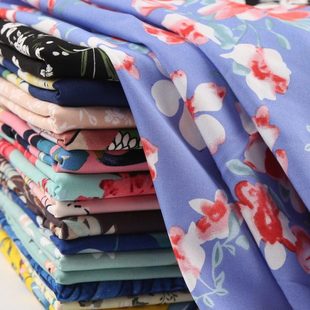 绸针织碎花裙布料数码印花布 工厂纺织皮革活性印花加工数码直喷