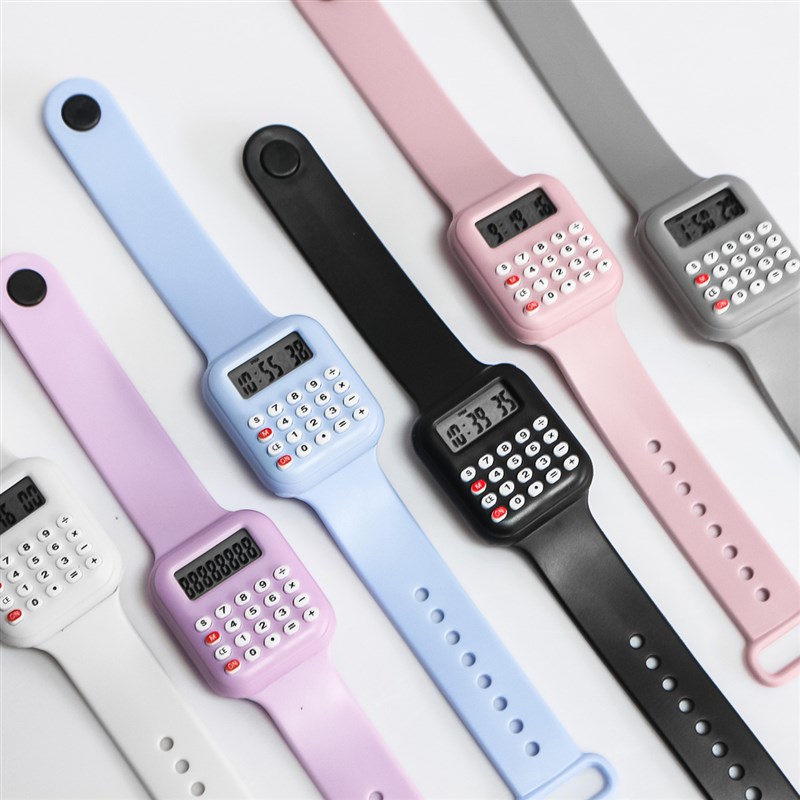 新款多功能电子计算器手表迷你儿童电子计L算机电子表计数算数日