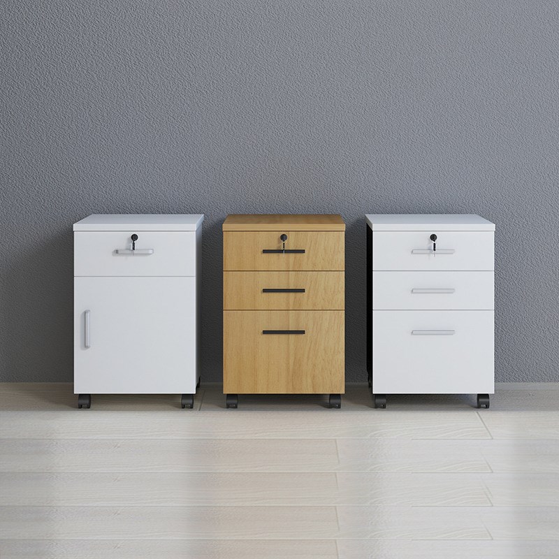 南京办公家具职员文件柜桌下活动柜三抽移动储物柜带W锁办公室矮