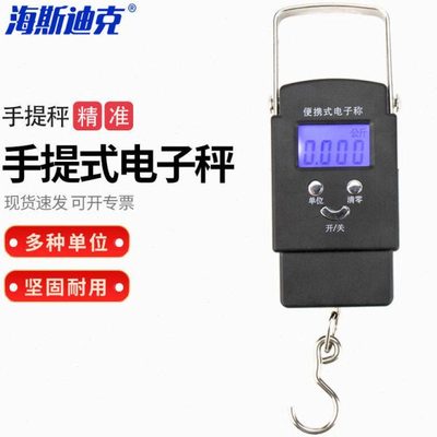 海斯迪克HKCL-124实验室手提式电子秤弹簧秤挂称迷你吊钩秤