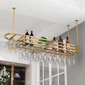 不锈钢家用酒杯架倒挂创意轻奢吧台吊架酒杯架悬挂红酒架子置物架