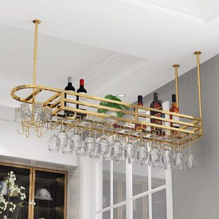 不锈钢家用酒杯架倒挂创意轻奢吧台吊架酒杯架悬挂红酒架子置物架