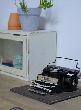 製品陳  复古铁艺老物件打字机模型 咖啡馆店铺装饰道具摆件