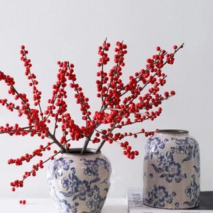 适合插冬青的花瓶鲜切北美冬青专用花瓶新中式陶瓷青花瓷花器高级