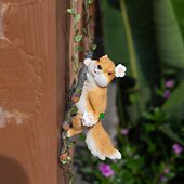 花园兔子松鼠摆件装 饰庭院阳台小摆件树上装 饰吊件创意爬梯小动物