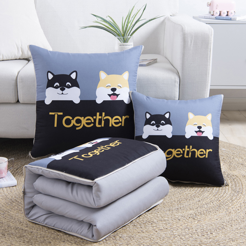 折叠抱枕被子两用二合一汽车上载后D排靠枕办公室午睡枕头被二合