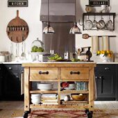 北欧复古餐边柜实木家具餐厅可移动中岛台带抽屉厨房置物桌开放式