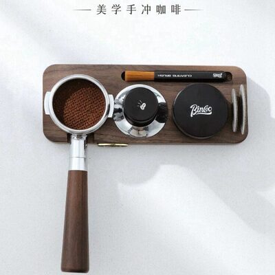 Bincoo实木压粉板意式咖啡压粉器布粉器收纳板咖啡粉填压板