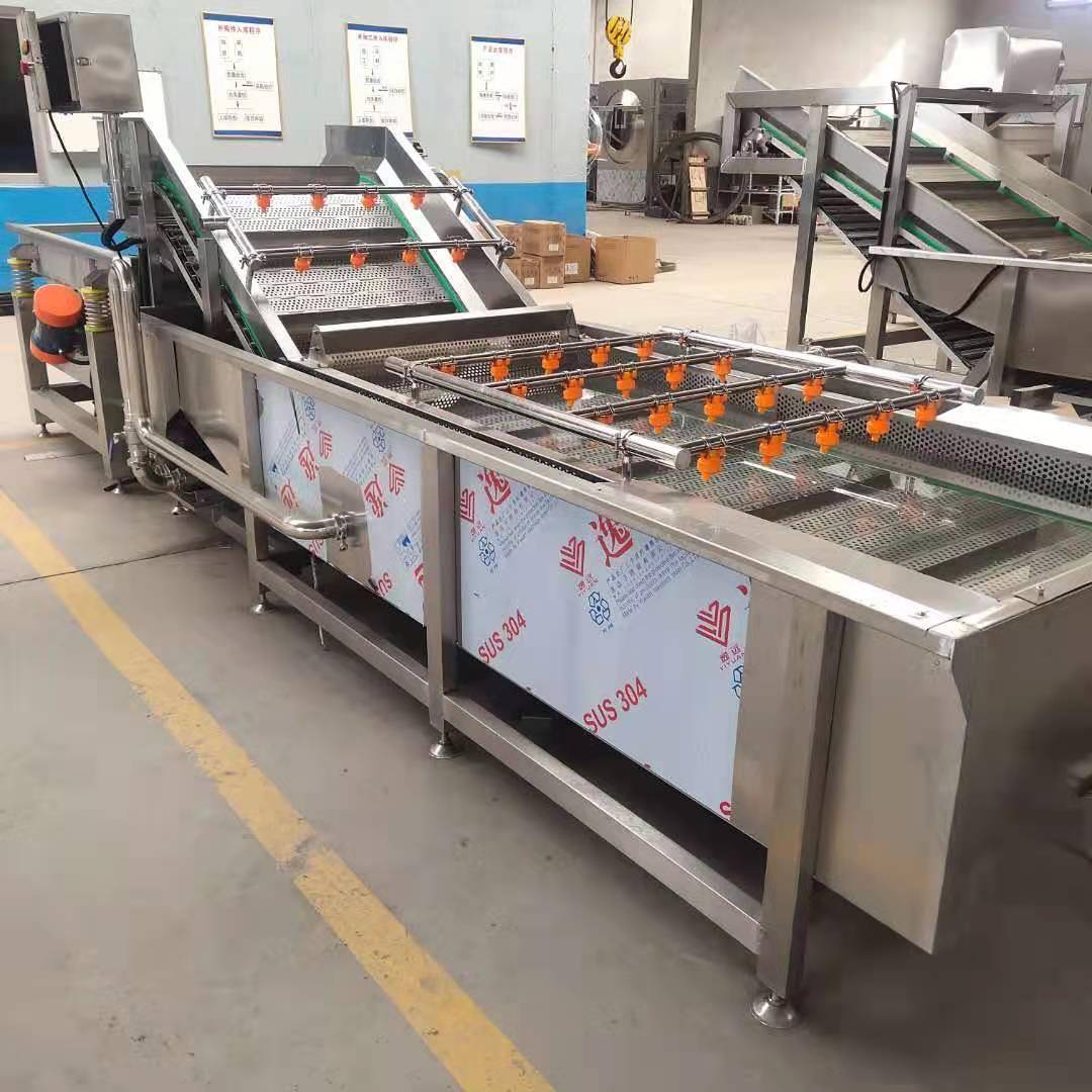 蓝莓樱桃圣女果西红柿水浴清洗机豇豆菜漂烫冷却气泡清洗机