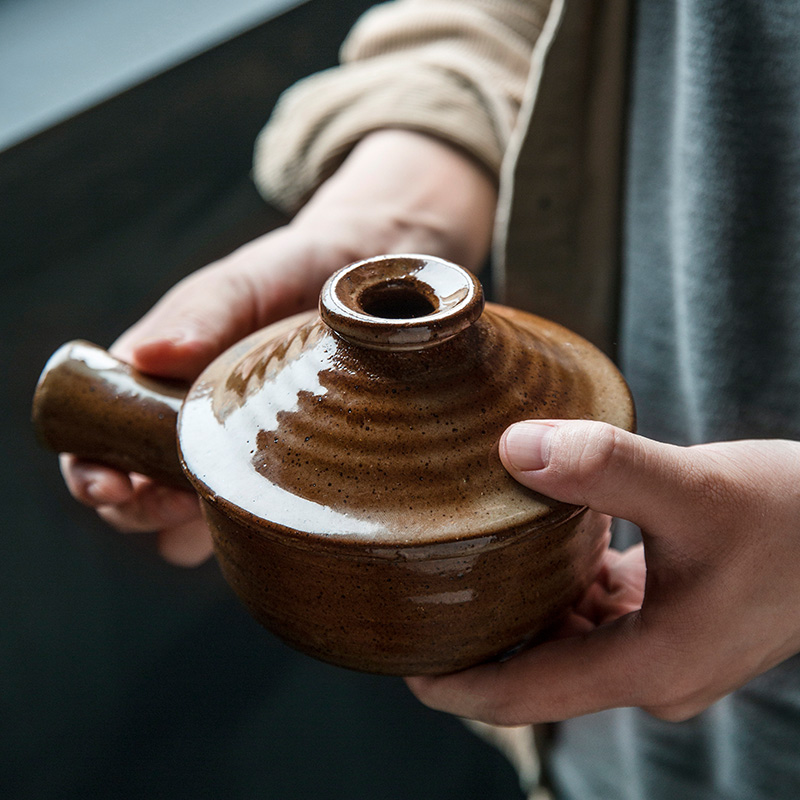 创意砂锅炖锅粗陶微波小锅家用煲仔饭煮粥高温汤锅健康带盖汤森生